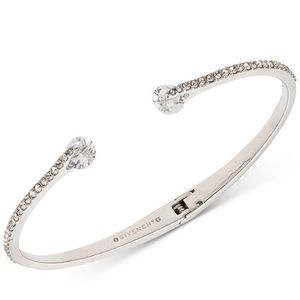 Givenchy Crystal & Pavé Hinged Bangle Bracelet
